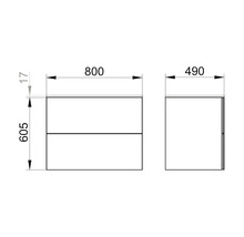 Waschtischunterschrank KEUCO X-Line BxHxT 80 x 60,5 cm x 49 cm Frontfarbe vulkanit matt 33163970000