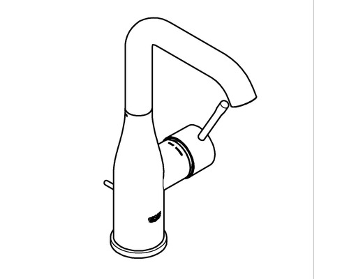 Zeichnung einer Armatur für das Waschbecken mit Einhebelmischer