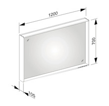 LED Badspiegel KEUCO X-Line 120x70 cm weiß IP 24