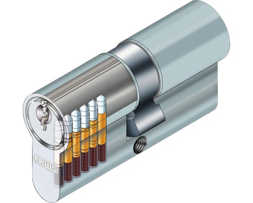 Illustration eines ABUS-Profilzylinders mit Schnittansicht