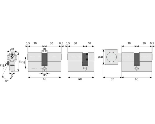Technische Zeichnung eines Zylinders mit Abmessungen