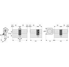 Profilzylinder E20NP Abus 10/30 mm gleichschließend-thumb-4