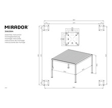 Pavillon Sorara Outdoor Living Mirador Deluxe 360 x 360 x 250 cm Metall schwarz-thumb-6