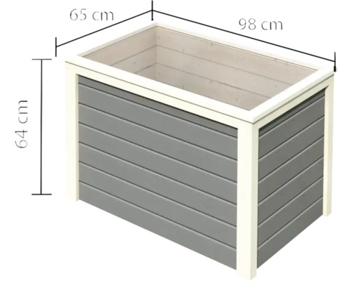 Holz-Hochbeet mit den Maßen 65 cm x 98 cm x 64 cm