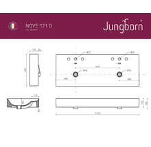 Doppelwaschtisch Jungborn NOVE 121 x 46 cm weiß glänzend-thumb-4