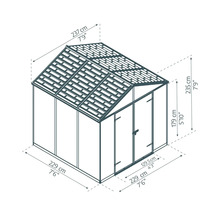 Gartenhaus CANOPIA by Palram Rubicon inkl. Fußboden 229 x 229 cm grau-thumb-6