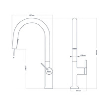 KEO Küchenarmatur KAWAI mit herausziehbarer Pefect Slide Handbrause chrom-thumb-6