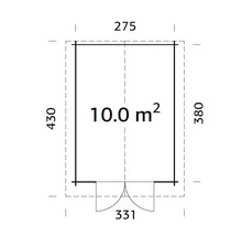 Gartenhaus Palmako Lotta 10,0 m² 275 x 380 cm tauchgrundiert braun-thumb-2 Gartenhaus Palmako Lotta 10,0 m² 275 x 380 cm tauchgrundiert braun-thumb-2