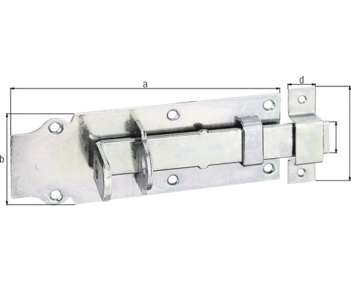 Gerader Schubriegel mit Maßangaben
