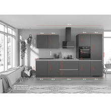 PICCANTE Küchenzeile mit Geräten ZANOTTI 340 cm Frontfarbe weiß matt Korpusfarbe weiß montiert Variante rechts-thumb-13