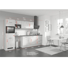 PICCANTE Küchenzeile PESCE 320 cm Frontfarbe space grey matt Korpusfarbe oregon-eiche montiert Variante links-thumb-8