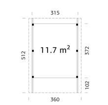 Einzelcarport Palmako Karl 11,7 m² 360x512 cm tauchgrundiert braun-thumb-2 Einzelcarport Palmako Karl 11,7 m² 360x512 cm tauchgrundiert braun-thumb-2