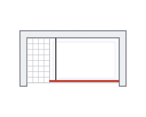 Duschkabine mit Schiebetür und Seitenwand