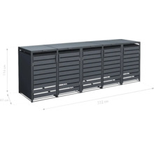 Mülltonnenbox WESTMANN Kubus 5 80 x 332 x 116 cm anthrazit