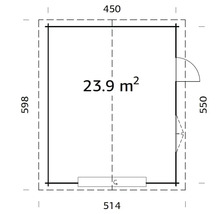 Einzelgarage Palmako Roger 23,9 m² mit Sektionaltor 450 x 550 cm tauchgrundiert grau-thumb-2