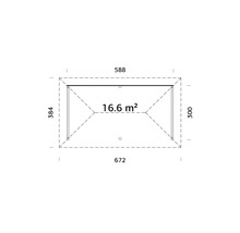 Pavillon Palmako Bianca 16,6 m² Set 2 588 x 300 cm braun tauchgrundiert