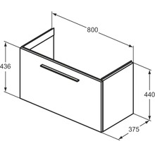 Waschtischunterschrank Ideal Standard i.life S BxHxT 80 x 44 cm x 37,5 cm Frontfarbe weiß matt T5294DU ohne Griff