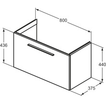 Waschtischunterschrank Ideal Standard i.life S BxHxT 80 x 44 cm x 37,5 cm Frontfarbe greige matt T5294NH ohne Griff