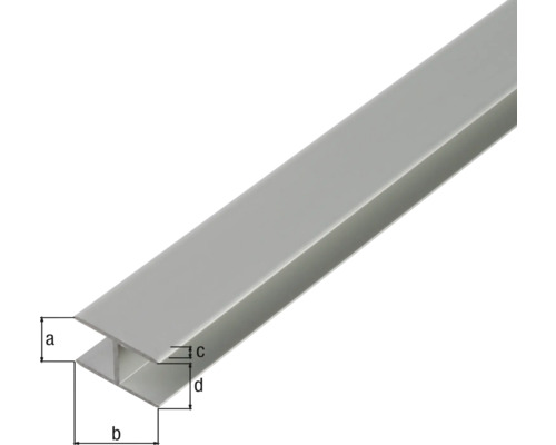 H-Profil aus Metall mit Maßangaben