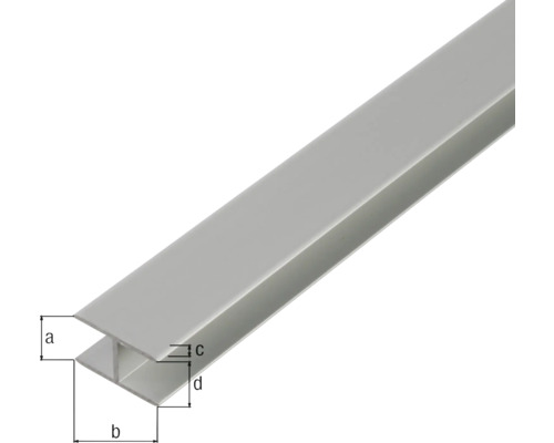 Aluminium H-Profil mit Maßangaben