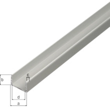 U-Profil Alu silber eloxiert 22,5x22x1,8 mm, 2 m-thumb-1