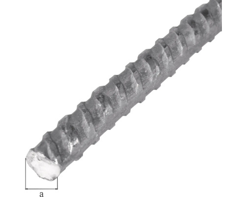 Betonstahl mit Rippenstruktur im Detail