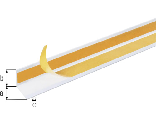 Kunststoff Eckprofil mit Klebestreifen