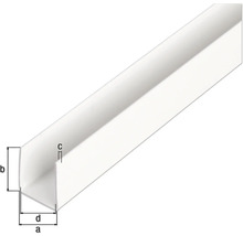 U-Profil PVC weiß 14x10x1 mm, 2,6 m-thumb-1