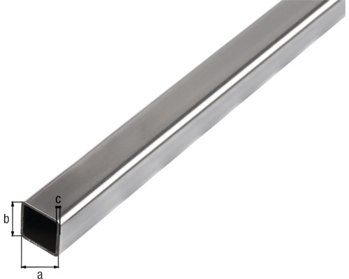 Rechteckiges Stahlrohr mit Maßangaben