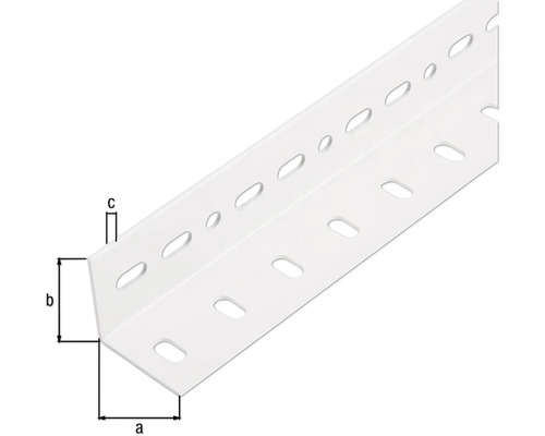 Lochwinkel aus Metall mit Massangaben