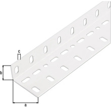 Lochwinkel aus Stahl mit Maßangaben a, b, c.