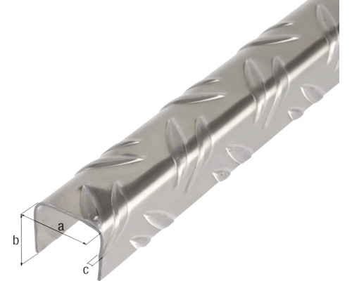 U-Profil aus Metall mit Tränenblechmuster