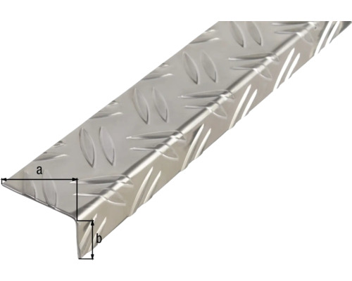 Aluminium-Treppenkantenprofil mit Riffelblechstruktur