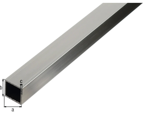 Quadratisches Aluminiumprofil mit Maßangaben