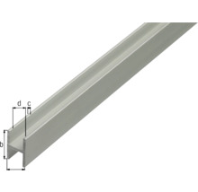 Aluminiumprofil mit Dimensionsangaben.