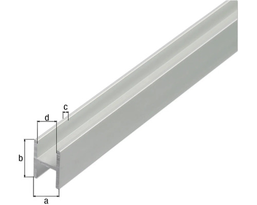 Aluminiumprofil mit den Maßen a, b, c und d