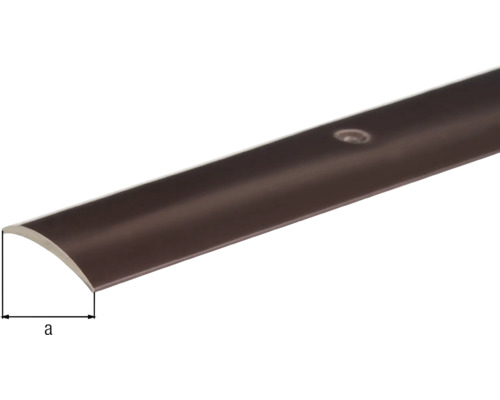 Braune Treppenkantenprofil aus Kunststoff mit Schraublöchern