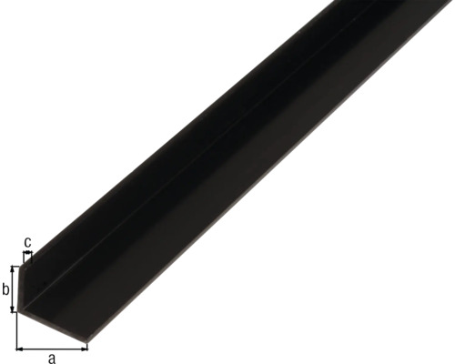 Winkelprofil aus Metall mit Maßangaben