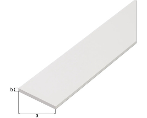 Weisses Kunststoffprofil mit den Massen a und b