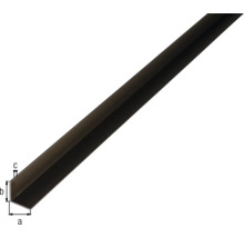Winkelprofil aus Metall mit Maßangaben a, b und c