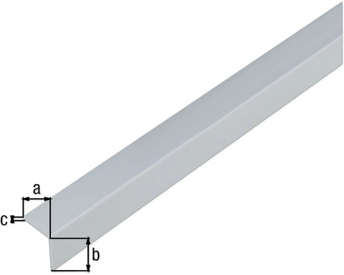 Winkelprofil mit Maßangaben a, b und c.