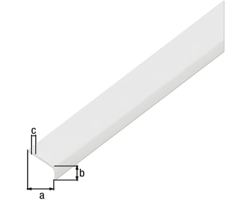 Kunststoff Eckprofil mit Maßangaben a, b und c.