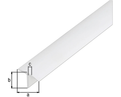 Kunststoff-Winkelleiste mit Maßangaben