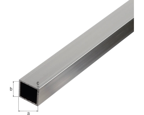 Quadratisches Aluminiumprofil mit Maßangaben