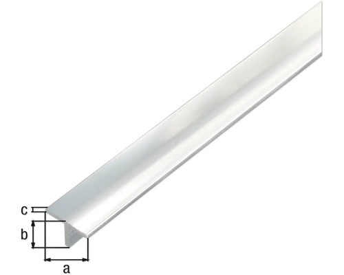 Aluminium T-Profil mit Maßangaben