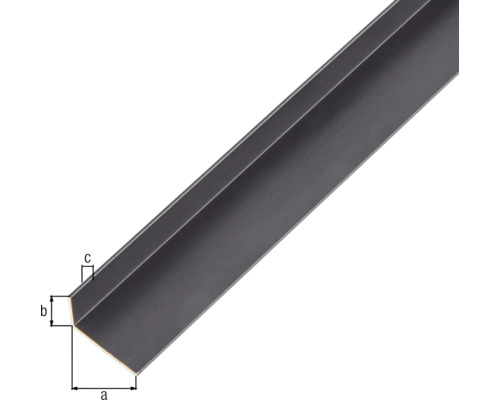 Winkelprofil aus Metall mit Maßangaben