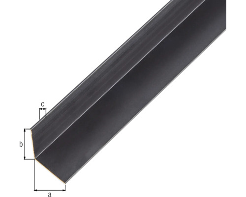 Winkelprofil aus Kunststoff mit Größenangaben
