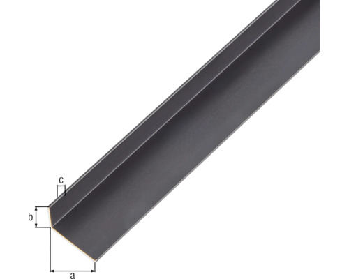 Winkelprofil aus Metall mit Maßangaben