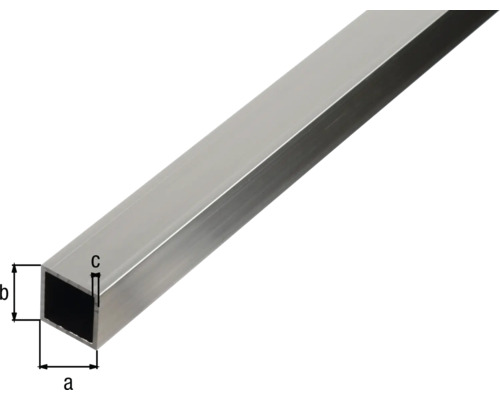 Aluminium Vierkantrohr mit Maßangaben
