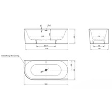 Einbau Whirlpool OTTOFOND Afinar Corner 80 x 180 cm linke Ecke abgerundet mit Licht- und Silentsystem schwarz/weiß glänzend 73352-thumb-4